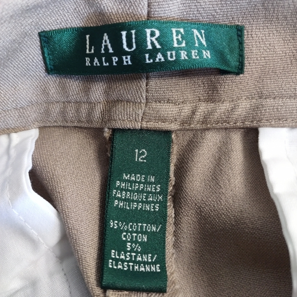Lauren Ralph Lauren Women's dress Dress Pants Light Brown Cotton Blend Size 12 - Picture 6 of 6